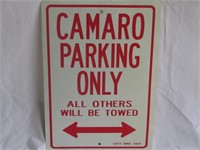 Camaro Parking only Plastic 18' x 12"