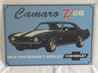 Metal Camaro Z28 Sign 12-1/2" x 17-1/2"