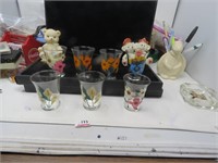 Seven Hand Painted Juice Glasses