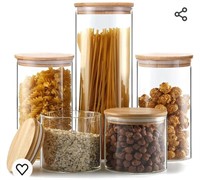 Food Storage Containers w/Airtight Bamboo Lids