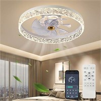 20‘’ Smart Ceiling Fan with Light, White