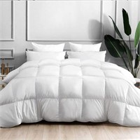 DOWNCOOL Feather Comforter King, White