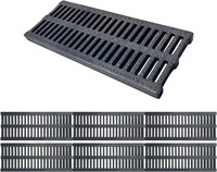 Pack of 6 20x50cm Polymer Plastic Drain Grates