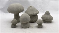 6 Concrete Mushrooms Figures Set  - Paint Project?