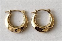 (K) 14K Yellow Gold Small Hoop Earrings