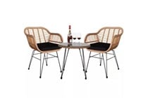 Karl home Winado 3-Piece Wicker chairs and table