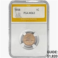 1858 Indian Head Cent PGA MS63