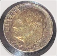 1964 Roosevelt Silver Dime No mint mark