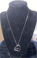 .925 Heart shaped necklace 3.3 grams 18"