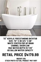 72" Acrylic Freestanding Bathtub