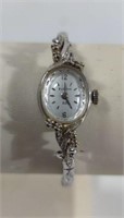 1971 14k White Gold Diamond Bulova Wrist Watch