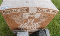 Engraved granite headstone: 25"W x 12"D x 31"H