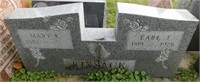 Engraved granite headstone: 42"W x 6"D x 20"H
