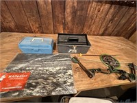 2 tool boxes, kids bow and arrow