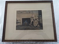 Wallace Nutting Signed Litho - Morning Duties