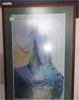 Lot #133 - Large framed watercolor abstract