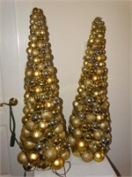 2 Gold Christmas ball tree 3'