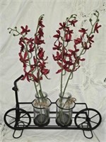 Metal Decorative Bicycle with Glass Vases