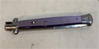 6" Folding Push Button Knife in Purple