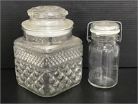 Two glass jars with lids