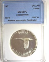 1967 Dollar NNC MS68 PL Confederation