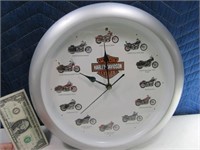 HARLEY 15" Wall Clock w/ Motorcycle Sounds