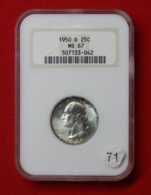 1950 D Washington Silver Quarter NGC MS67