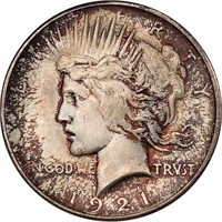 $1 1921 PEACE, HIGH RELIEF. PCGS MS65 CAC