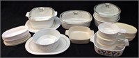 ASSORTED CORNING WARE PLATTERS & DISHES