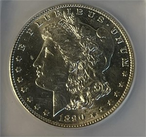 1890-S Morgan Silver Dollar MS61 ICG Graded