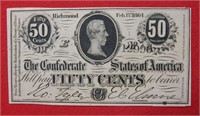 1861 CSA Fractional Currency 50 Cents