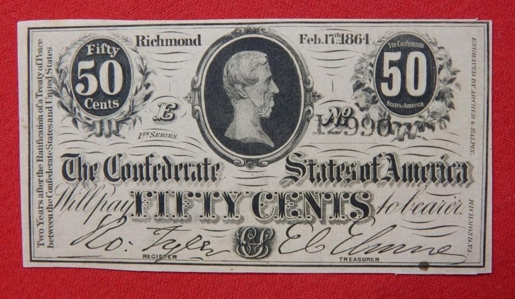 1861 CSA Fractional Currency 50 Cents