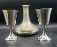 Jostens’s Pewter No. 311 Decanter & Goblets