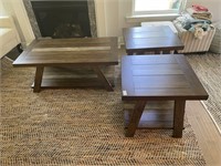 3PC COFFEE TABLE AND END TABLES