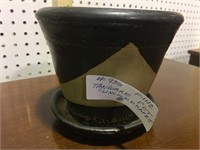 SMALL TANWARE FLOWER POT POSSIBLY UTICA NY