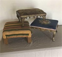 3 vintage footstools