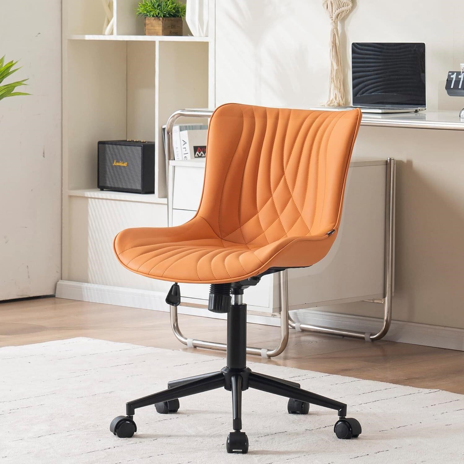 YOUNIKE Armless Office Chair  Burnt Orange.