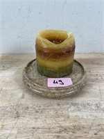 Pier One Round Marble Candle Holder