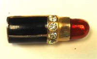 Bullet Or Lipstick Enameled Brooch 1-3/8" x 3/8"