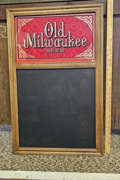 Old Milwaukee Beer Sign w Chalkboard- New-