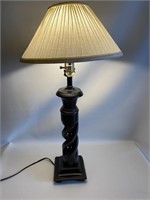 Gorgeous Spiral Wood Black Lamp