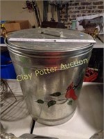 Large Galvanized Can with Lid