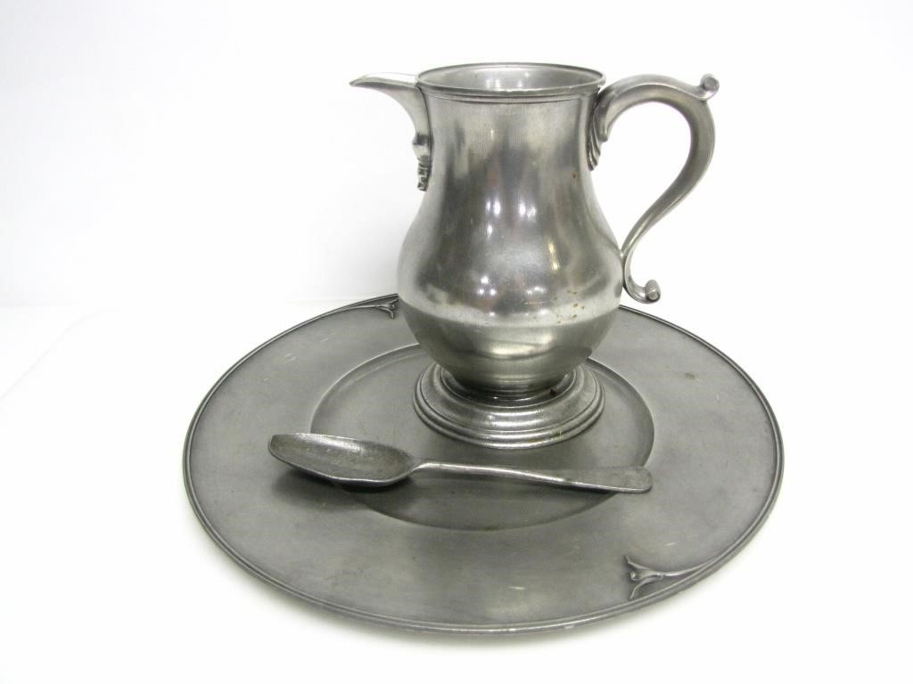 ROYAL SELANGOR PEWTER PITCHER & SERVING TRAY