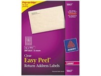 Matte Clear Easy Peel Return Address Labels,