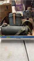 WWII FIELD BOX BAG & BELT AND WWII GERMAN GAS MASK