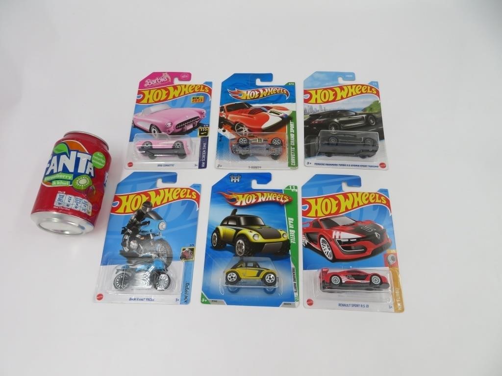 6 voitures hot wheels die cast dont un treasure