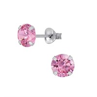 Round Cut 1.58ct Pink Sapphire Stud Earrings
