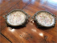 Pair of framed plates