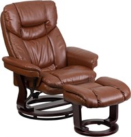 Allie Leather Upholstered Recliner with Footrest