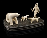 UNIDENTIFIED INUIT ARTIST, Hunter and Dogs Approac